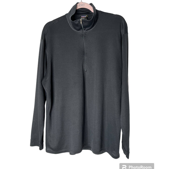 Patagonia Capilene Men's Top Size Large in Black Partial Zipper Baselayers - Picture 1 of 4